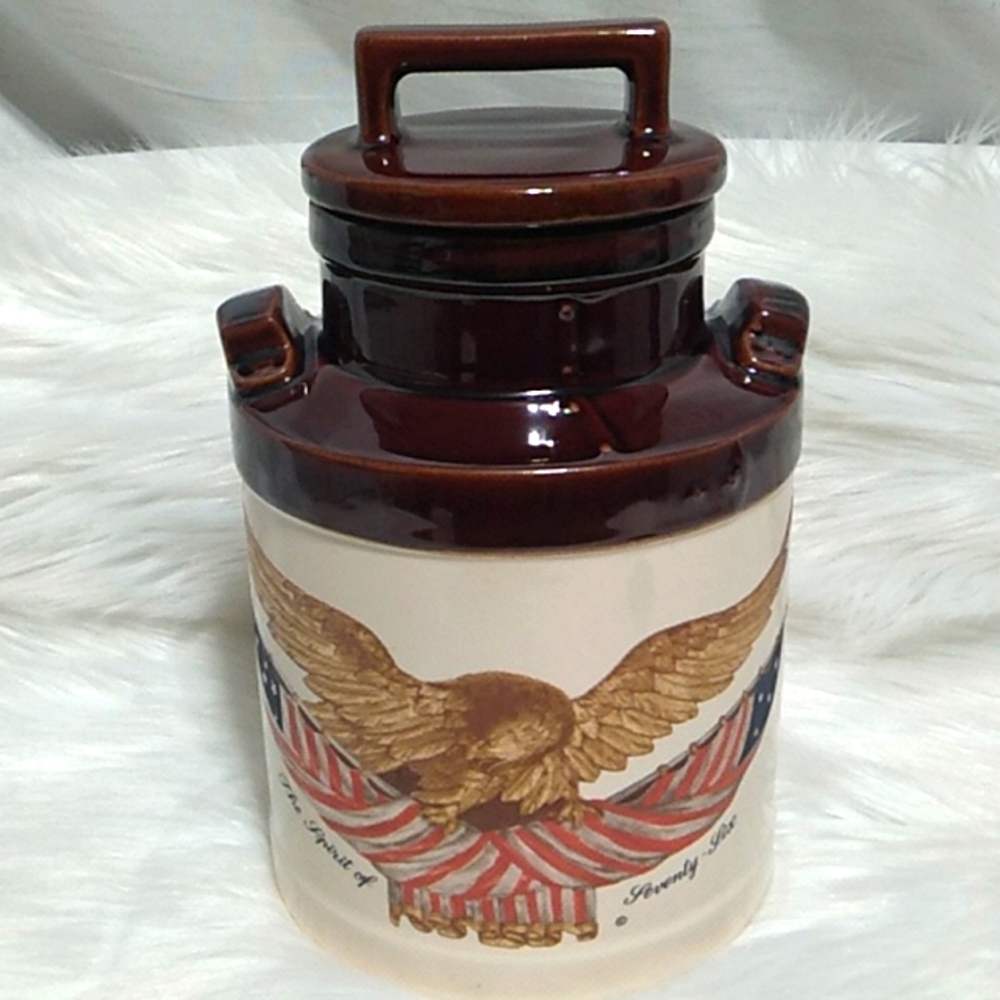 Mccoy Vintage 1970's Carved Wooden Eagle Cookie Jar In Perfect Condition